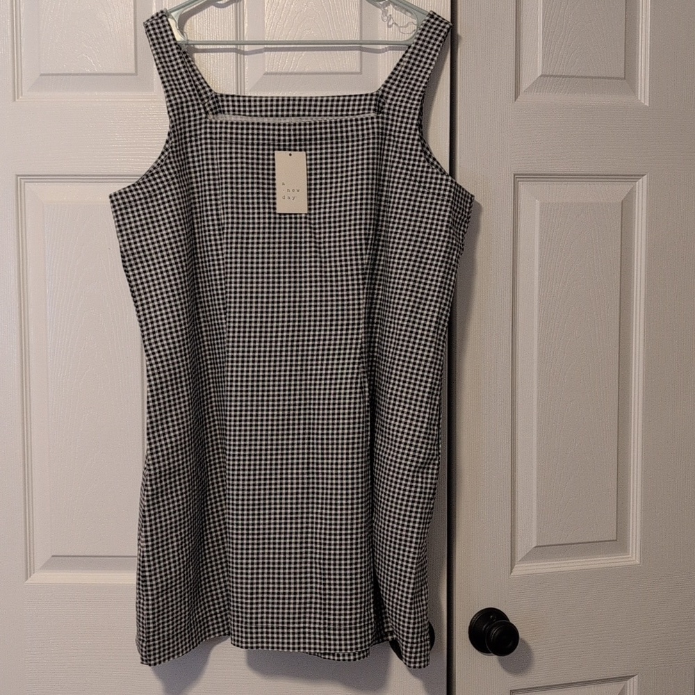 A New Day Classic Black and White Checkered Dress NWT - Picture 6 of 8